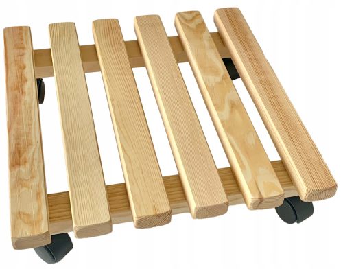 Stalak za saksije na kotačima 40 cm drvo