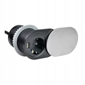    Dizajn Light jednostruki produžni kabel 1,9 m, 2 utičnice, srebrni