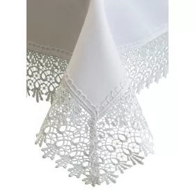 Vodootporni stolnjak s čipkom od gipura 160 cm x 260 cm