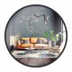 Zidno ogledalo s crnim LOFT okvirom, metalni okvir, 530 x 530 mm