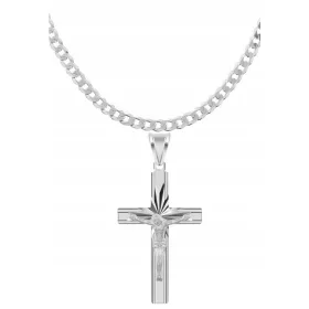   Srebrni lančić s križem - Elegantni srebrni set lančića i križa 50 cm 5,3 mm