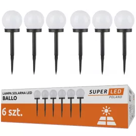  SuperLED solarna svjetiljka, bijela, 34 cm, 6 kom.