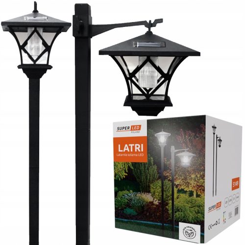  SuperLED solarna svjetiljka, crna, 150 cm, 1 kom.