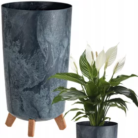    Deco4Home saksija 24 cm x 24 x 45 cm promjer 24 cm plastična antracit, nijanse sive i srebrne