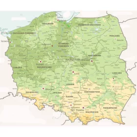 Mapa pluta slika Poljske - 60x60cm - Raznoliki uzorci