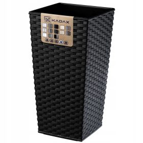    Posuda za cvijeće od kadaksa, plastična, 35 x 35 x 68 cm, crna