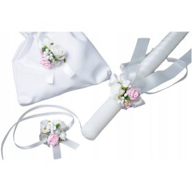   Komplet Luksuznih Ukrasa za Vjenčanje - 3 Ukrasa za Vjenčanje, Svijeća i Torbica