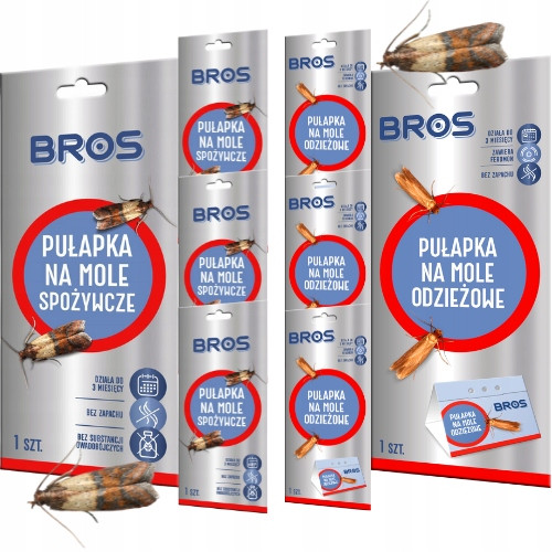4× Bros zamka za moljce 1 kom + 4× Bros feromonska zamka za moljce 0,1 kg