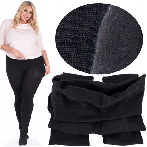ZIMSKE tajice od bambusa s flisom 200 den debelih neprozirnih PLUS SIZE veličina 54-60