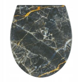   WC daska AWD BAROK, crna, nijanse sive i srebrne, raznobojni duroplast