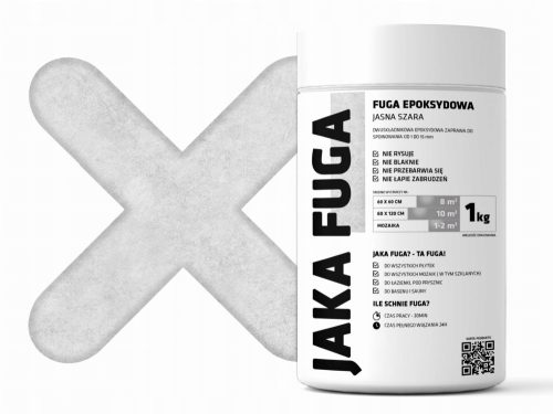 Epoksidna fug masa JAKA FUGA | Profesionalna dvuskładnikova epoksidna fug masa siva i srebrna 1kg