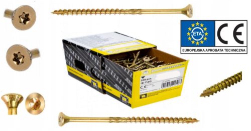 Stolarski vijci za drvo CS 6x100 TORX kontraglava Domax 100 kom.