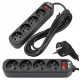 Smartled strip produžni kabel 5 m, 4 kom utičnice, crni