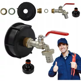   Visokokvalitetni metalni ventil za IBC spremnike 3/4" s plastičnom maticom 3" (99 mm) za spremnike Mauser 1000l IBC