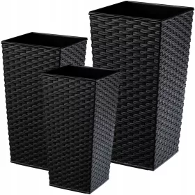  Kadax saksija 29 cm x 29 x 57,5 cm, crna plastika