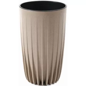   Vrtna posuda - Lamela posuda za cvijeće 25 cm x 25 x 42 cm promjer 25 cm plastične nijanse smeđe i bež boje