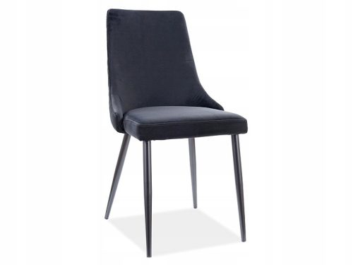 Krzesło PIANO B VELVET, crna baršunasta stolica za moderna i loftovska unutarnja prostora. Ovo vrlo dekorativno i udobno krzeslo je idealno za prostorije koje želite obogatiti elegantnim elementima. T