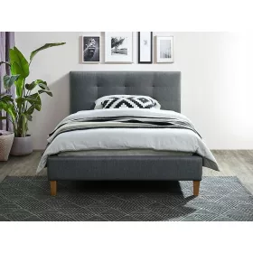   Moderni tapecirani krevet za jednu osobu 120x200 sive boje s okvirom