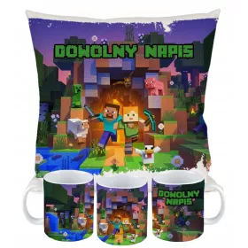 ZESTAW KUBEK I JASTUKA MINECRAFT ZA PRAVOG IGRAČA