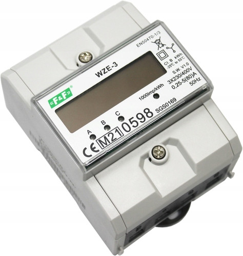 F&F Trofazni LCD mjerač energije WZE-3 80 A IP20