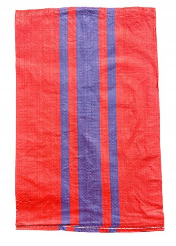 PP vreće za žito, šut, ugljen 25 kg, 50x80 cm, crveno-plave pruge, 100 kom.