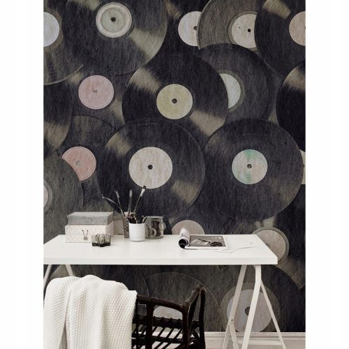 Netkana tapeta Vintage vinilne ploče 250x104