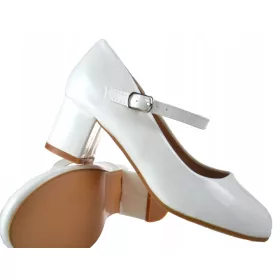   Lakirane Dječje Papuče na Visoku Petu za Prvu Pričest Bijele Vel. 35
