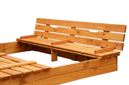 Pješčanik s klupama 200 x 200 cm za sigurnu i zabavnu igru na otvorenom