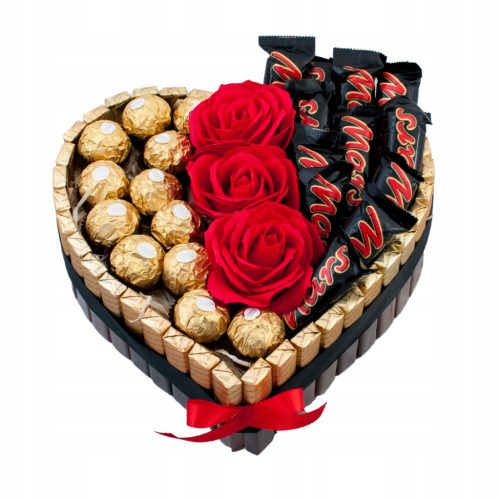  Srce s merci ferrero poklon za njezinu kutiju s ružama