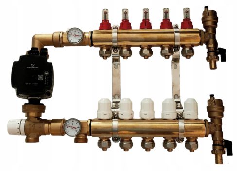Razdjelnik podnog grijanja 6 s Grundfos pumpnom grupom za podno grijanje