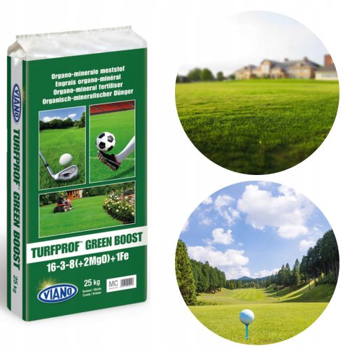 Viano Greenboost 16-3-8 gnojivo s magnezijem i željezom 25 kg Viano Greenboost je visokokvalitetno višekomponentno gnojivo u granulama koje sadrži NPK 16-3-8 +2