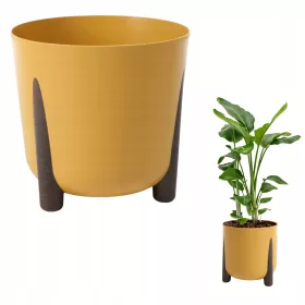    Grando saksija 33 cm x 33 x 32 cm promjer 33 cm plastične nijanse smeđe i bež, nijanse žute i zlatne, višebojne