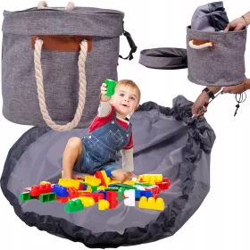  Košara za igračke s odvojivom podlogom za igru Wobell 1014 32x28 cm siva