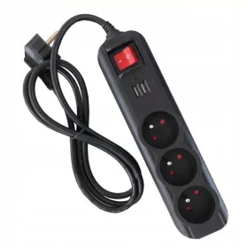   TurboTools zaštita od prenapona produžni kabel 3 m 3 kom utičnice crne + Vodič za kućne alate