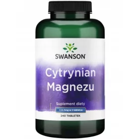   Cytrynian Magnezu od Swanson - 240 Tableta za Poboljšanje Zdravlja Kostiju i Mišića