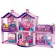 Dream Dollhouse with Terrace and Two Ponies 57 cm