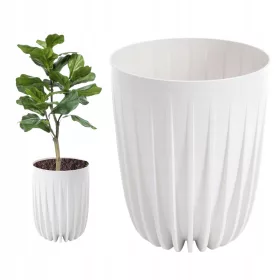    Grando saksija 38 cm x 38 x 45 cm, promjer 38 cm, bijela plastika