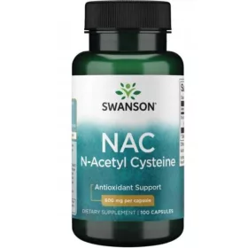   Swanson NAC 600mg N-Acetil Cistein - 100 kapsula - Moćan Antioksidans