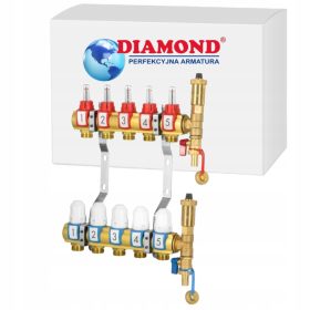 RAZDJELNIK PODNOG GRIJANJA, 5 KRUGA, MESING DIAMOND