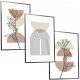 Moderan set od tri slike u okviru | Okvir slike posteri boho apstraktni motivi | Ovaj set od tri plakata dolazi s elegantnim okvirima koji su spremni za vješanje. Dimenzije su ~A3 (33x43cm) x 3 slike,