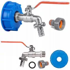   Set za IBC spremnik - Kran s S60x6 navojem i izlazom za GZ 3/4", priključak za crijevo 1/2" i nippel
