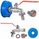 Set za IBC spremnik - Kran s S60x6 navojem i izlazom za GZ 3/4", priključak za crijevo 1/2" i nippel