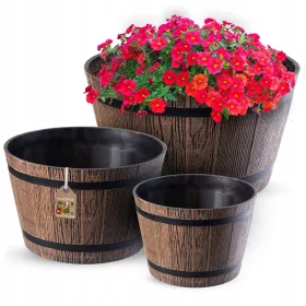    Kadax saksija 40 cm x 40 x 22 cm promjer 40 cm plastične nijanse smeđe i bež boje