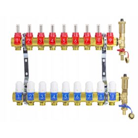   ROZDZIELNIK PODNOG GRIJANJA DIAMOND, 9 KRUGOVA, AUTOMATSKI ODZRAČNIK