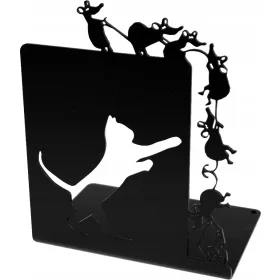 Futustal Cat and Mice držač za knjige, crni metal