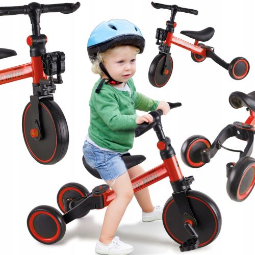 Ikonka KX5377_2 Trike Fix Mini 8" bicikl za ravnotežu, crveno-crni
