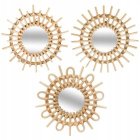 Sunčev cvijet boho ogledala - Set od 3 komada