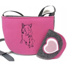 Dječja torba s haftanim konjićem i novčanikom