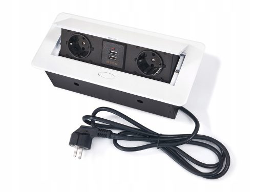 Električna utičnica s USB priključkom za stolove - Bijela
