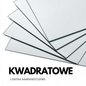 Ogledalo za zid, kvadratno, samoljepljivo, set od 4 komada